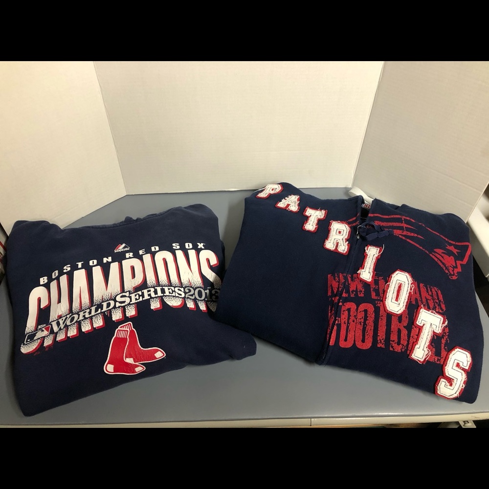 Lot Of 2 Boston Sports Hoodies, Large